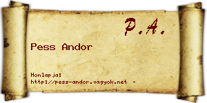 Pess Andor névjegykártya